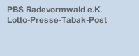 PBS Radevormwald e.K. Lotto-Presse-Tabak-Post